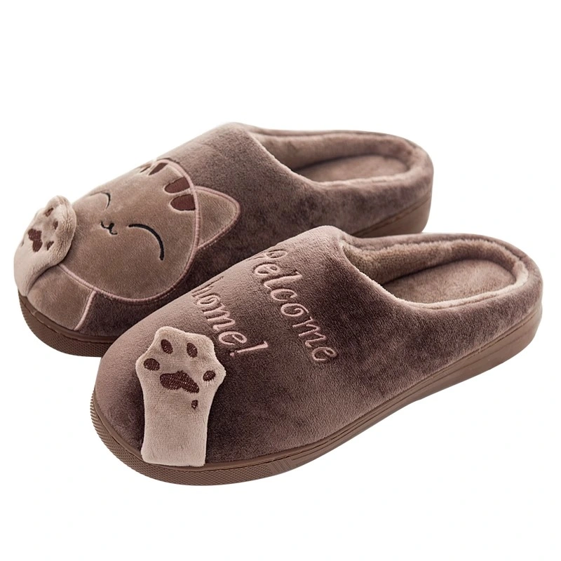 Cute Cartoon Cat Home Shoes Girls Ladies Slippers Cotton Cloth Indoor House Slippers