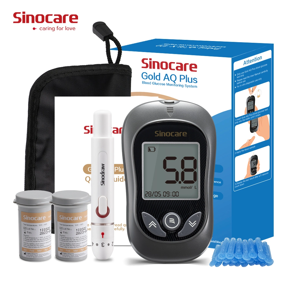 Дешевые Sinocare Gold Aq плюс 25 полосок для тестирования измерителем уровня глюкозы в крови в области медицины и здравоохранения