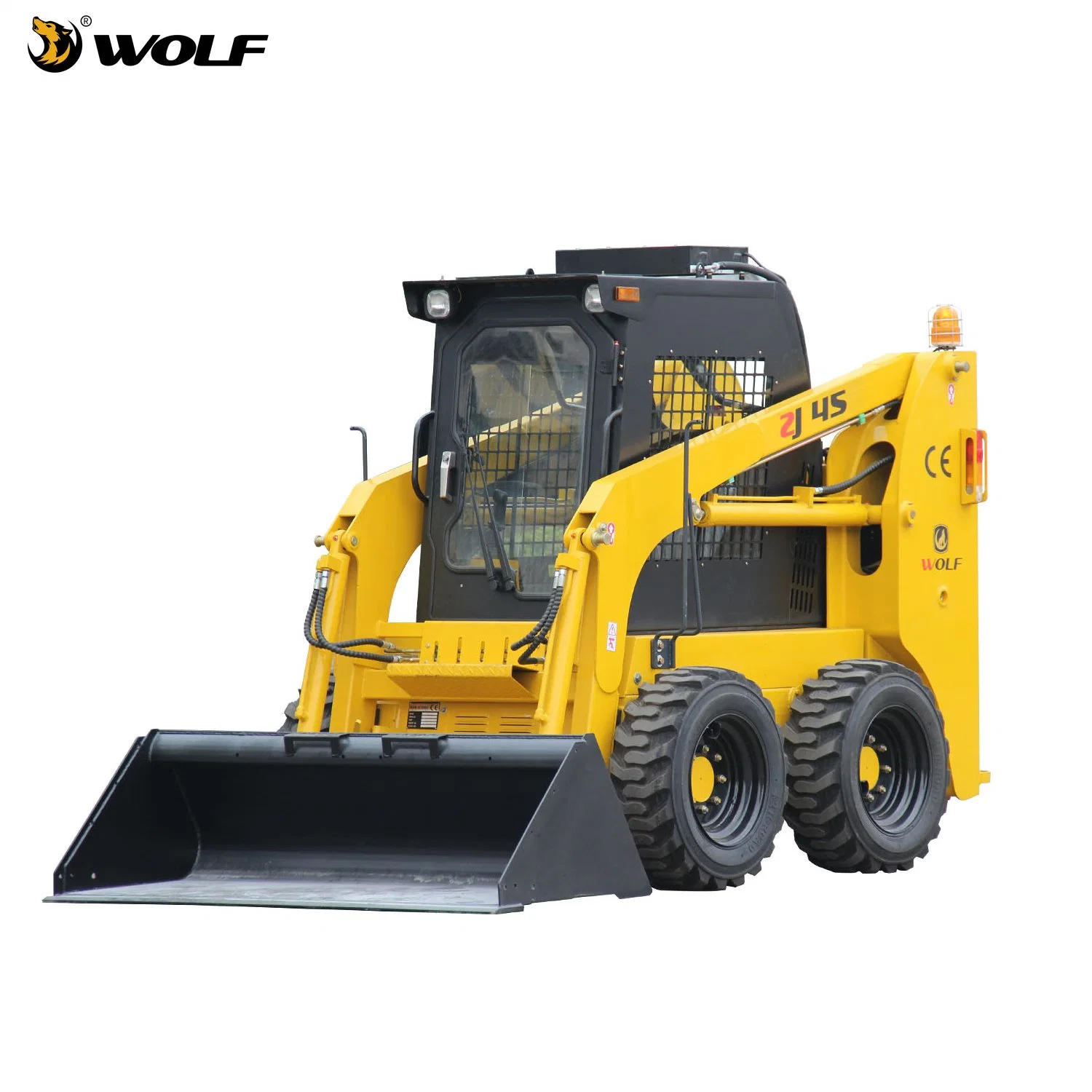 Wolf Zj45 45HP/60HP/75HP/100HP Skid Loader with Cab/Quick Coupler/Attachments for Sales