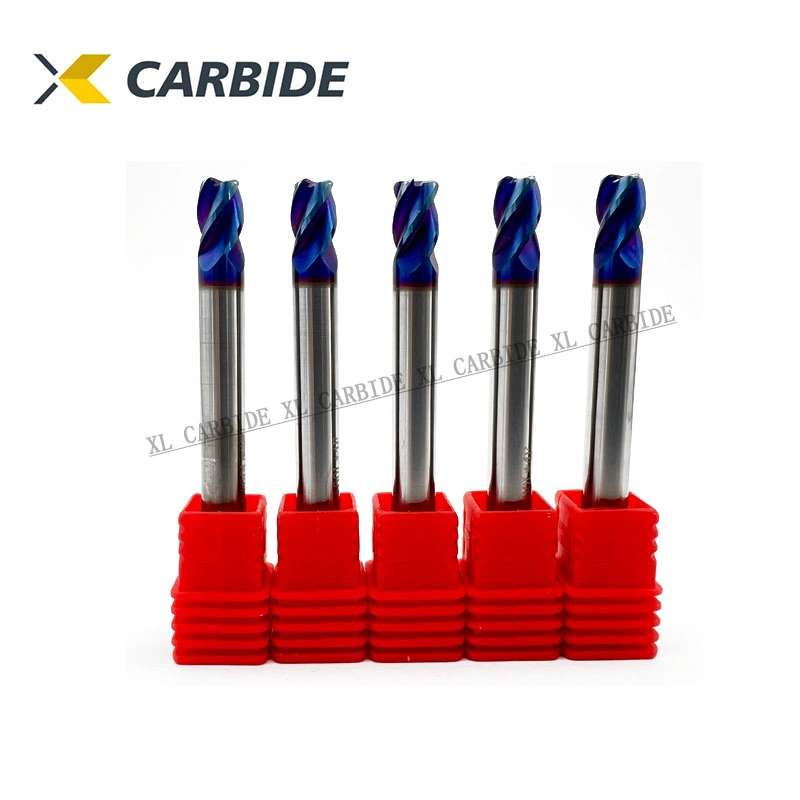 High Performance Blue Coated Tungsten Carbide End Mill Corner Radius