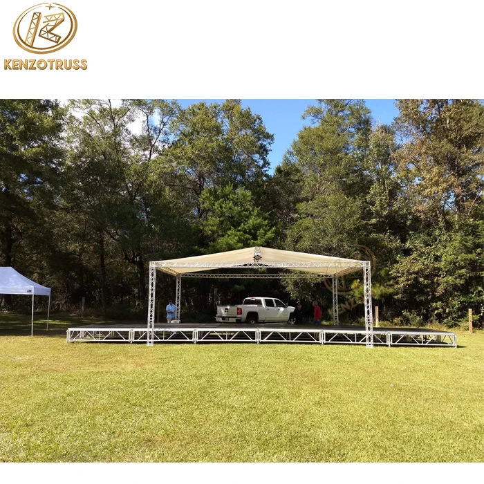 Aluminum Portable Modular Outdoor Event Moving Wood Truss Stage