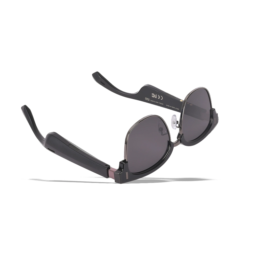 Gafas de sol Bluetooth en el oído abierto a escuchar música y realizar llamadas de teléfono inalámbrico de deporte gafas de sol polarizados UV