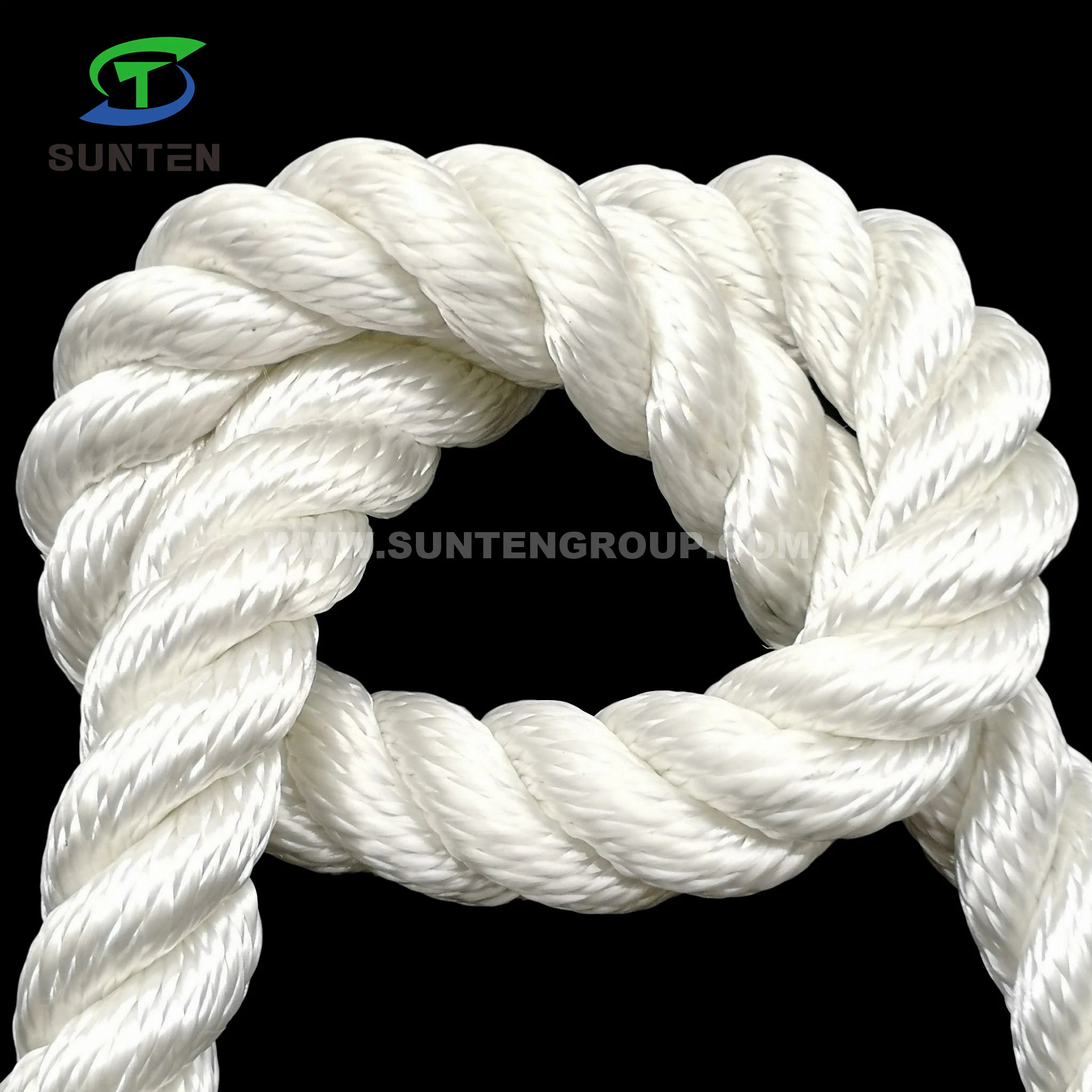 Factory Price 3 Strand White Polyester/Nylon/Sythetic/Marine/Mooring/Packing/Lifting/Twist/Twisted Cargo Net Rope