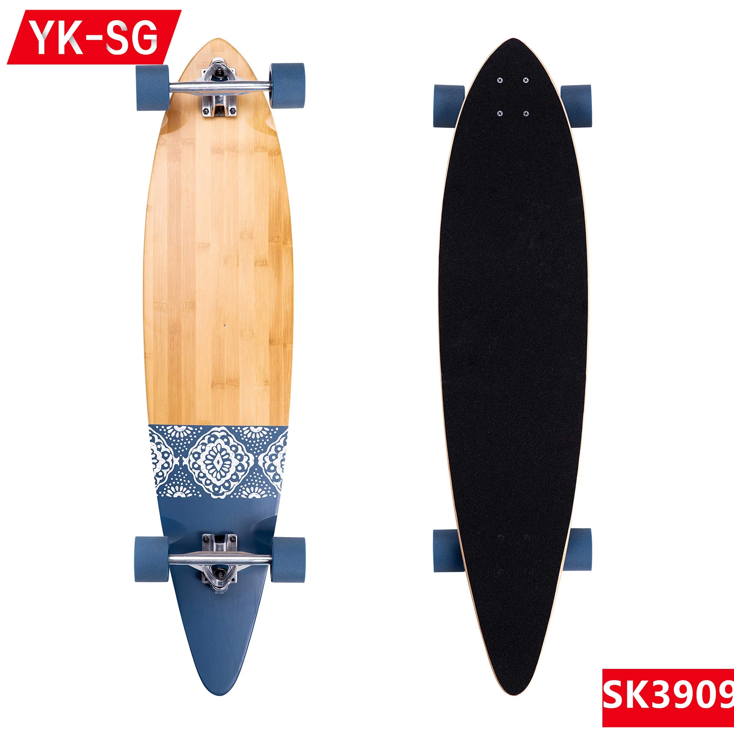 39pulgadas de madera de arce Kick Longboard Skate completo Skatebaord largo