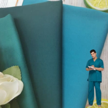 Tissu vert médical anti Static Hospital polyester Rayon Spandex pour Exfoliants anti-Microbial Waterproof tr 4 voies Stretch Twera Hospital Tissu uniforme