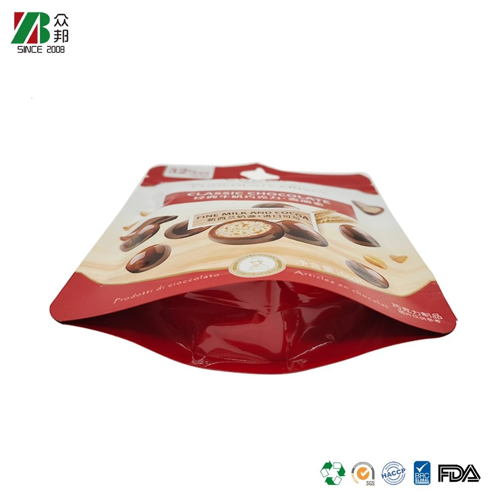 La impresión de papel de aluminio laminado personalizados envases de plástico de comestibles de las cookies de chocolate comida Doypack