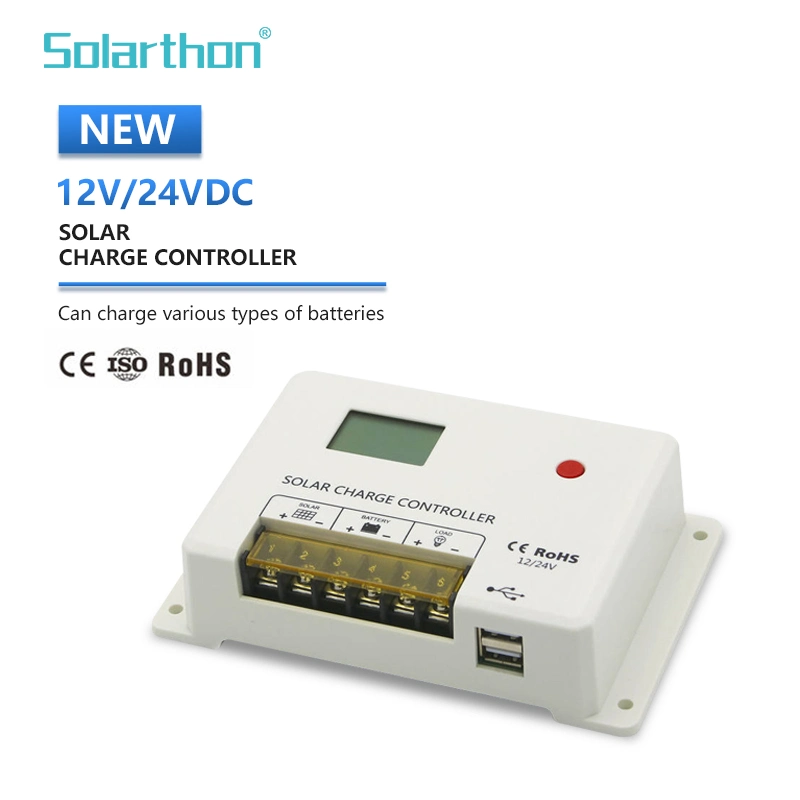 Solarthon 10A 20A 30A USB Solar Charge Controller Panel Batterie Regler Intelligent 12V 24V
