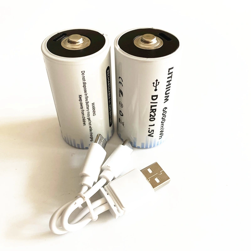 Manufacturer Directly Supply 1.5V Rechargeable D Lithium Battery USB Battery