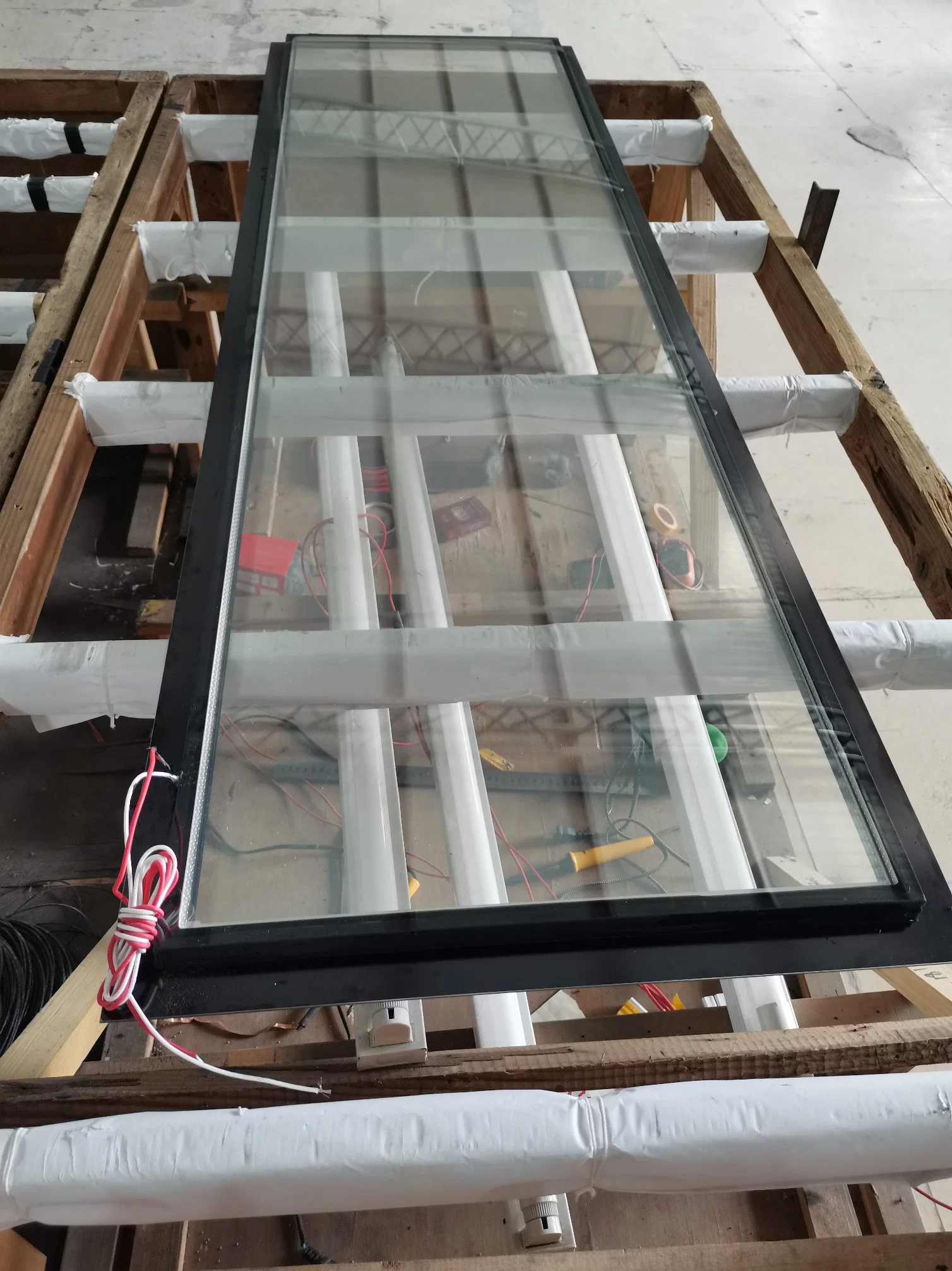 Insulated Tempered Low E ITO Anti-Condensation Printed Display Case Glass Cooler Show Cabinet Glass Freezer Glass