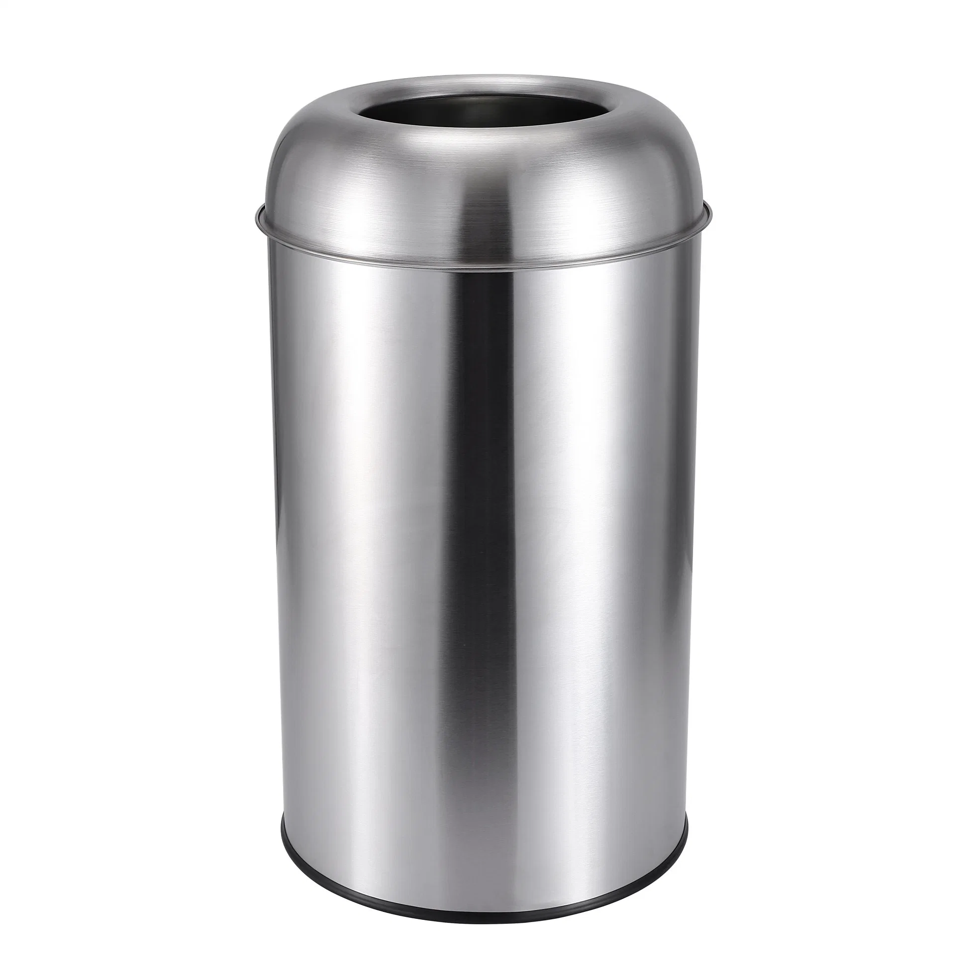 Public 50/65L Stainless Steel Round Open Top Trash Can