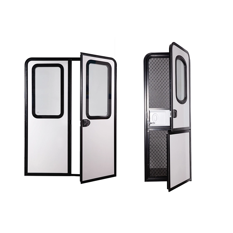 Maygood Accesorios para caravanas de dos vías Open de aluminio Puerta de Entrada Doble-Swing RV Puerta de remolque para vehículo especial