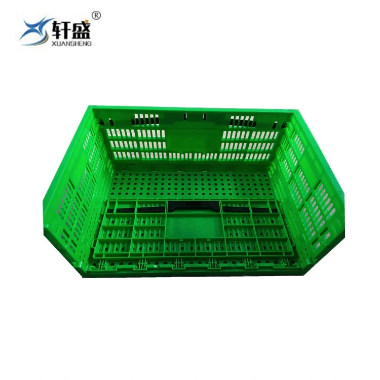 Colorful PP Material Folding Fruit and Vegetable Square Storage Stacking Basket with Holes