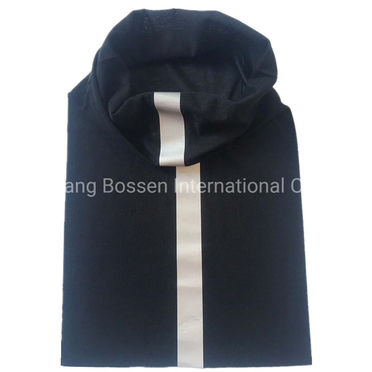 OEM Customized Microfiber Elastic Color Dyed Black Neck Tube Face Mask Bandana with Reflective Stripes