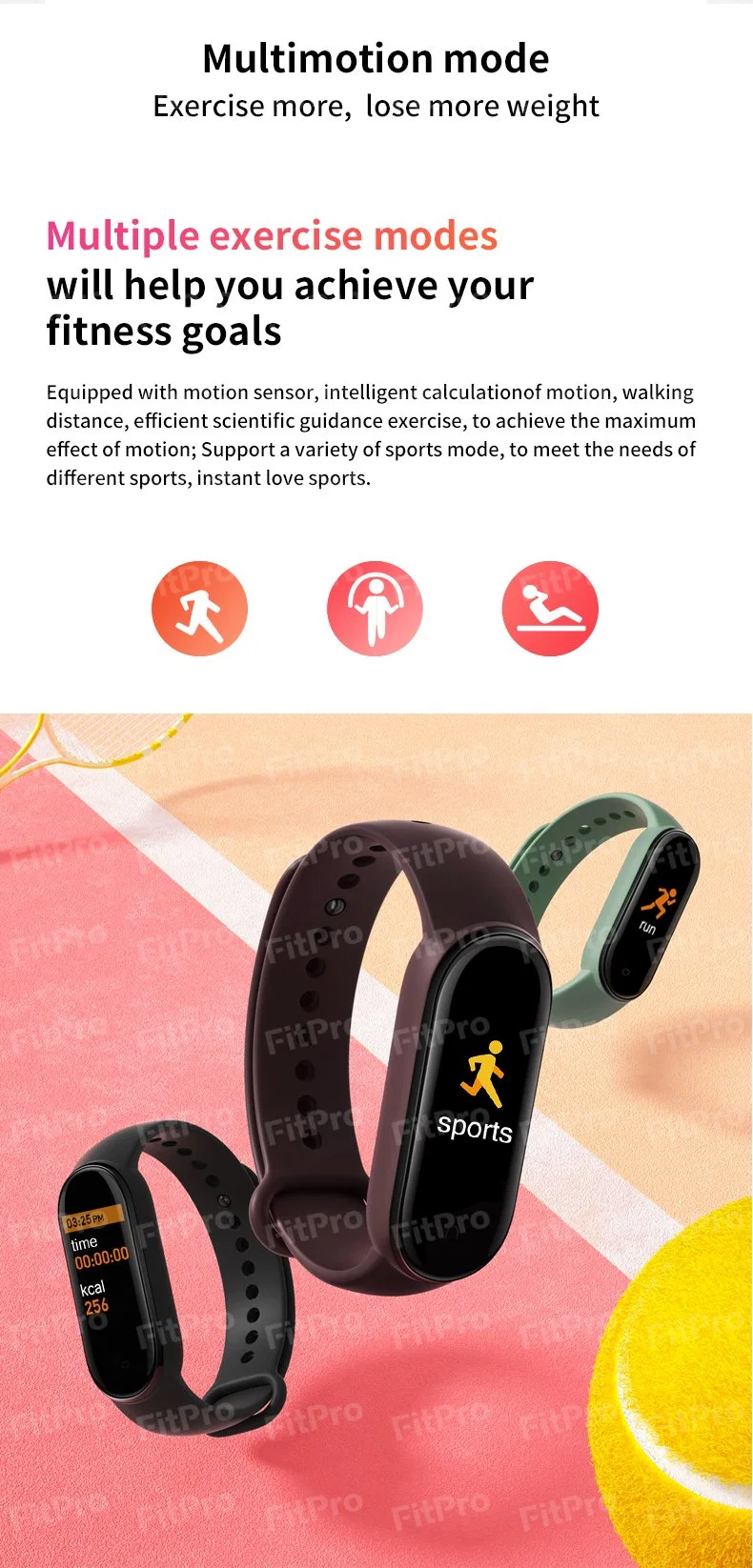 Hot Selling M6 Smart Bracelet Full Display Heart Rate Blood Pressure Mi Band 6 Smartwatch M6