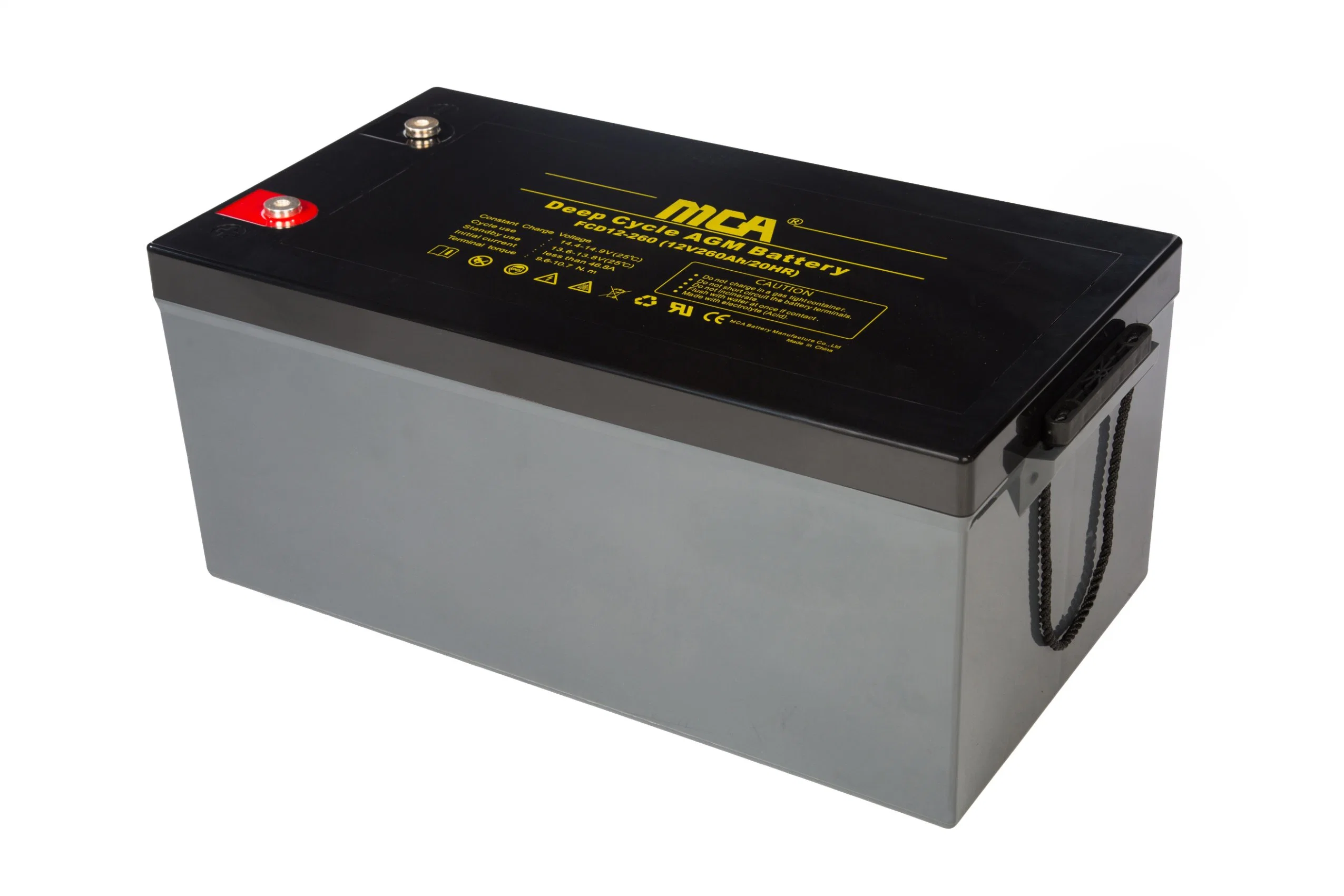 Batterie de stockage d'énergie domestique à cycle profond pour panneaux solaires 12V 200ah