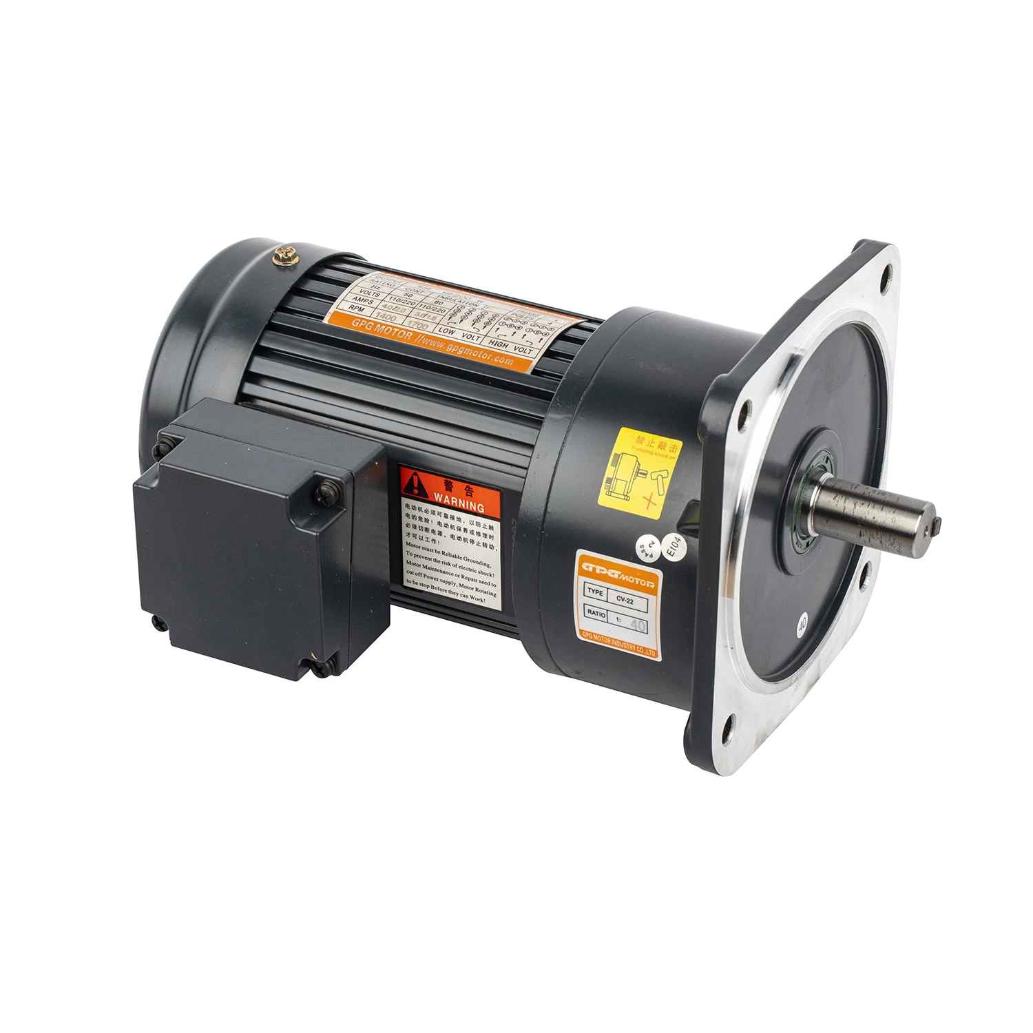 Y22-100-CTG-C/CV22-60B AC Motor de engrenagem do freio vertical 100W Ratio 60