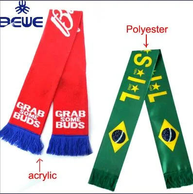 Knitted Jacquard Acrylic Soccer Fan Scarf