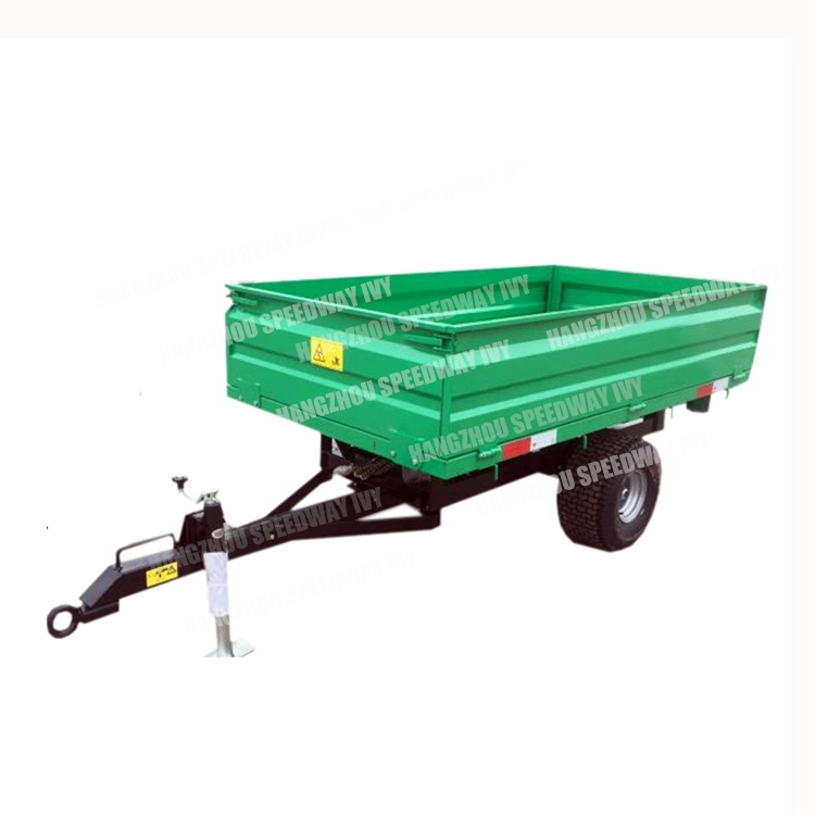 Farm Equipment Tractor Hydraulic Tipper Trailer Agriculture Dump 2t Two Wheel Tipping Trailer