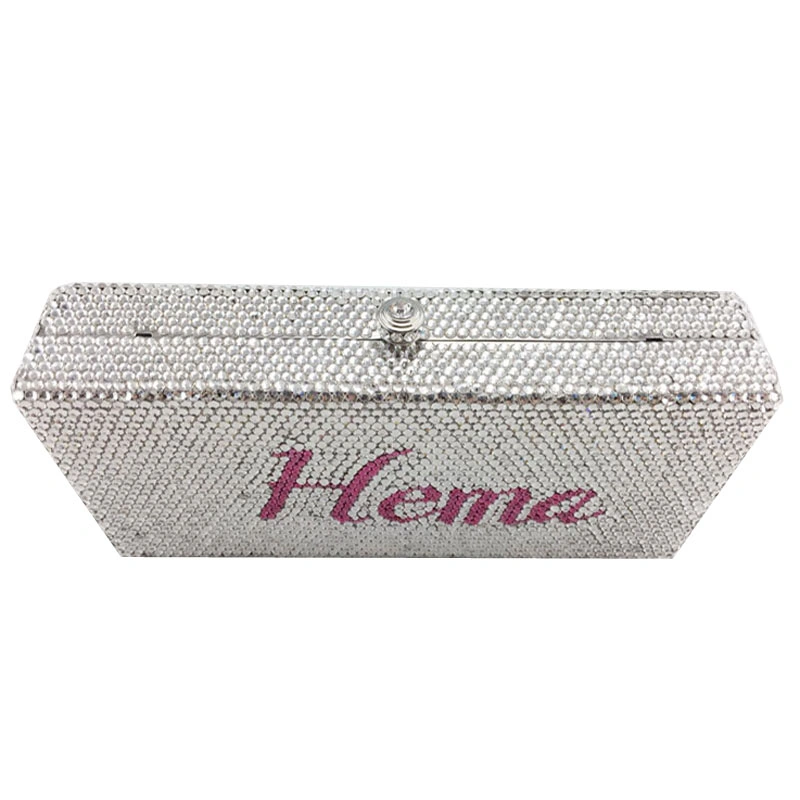 High-Quality Customize Name Bag 100% Handmade Crystal Clutch