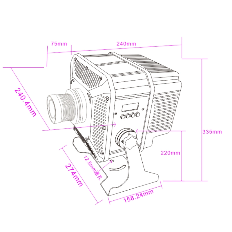 High Power LED Advertising Projector Lamp Building Outdoor Gobo Projector 400W for Long Distance