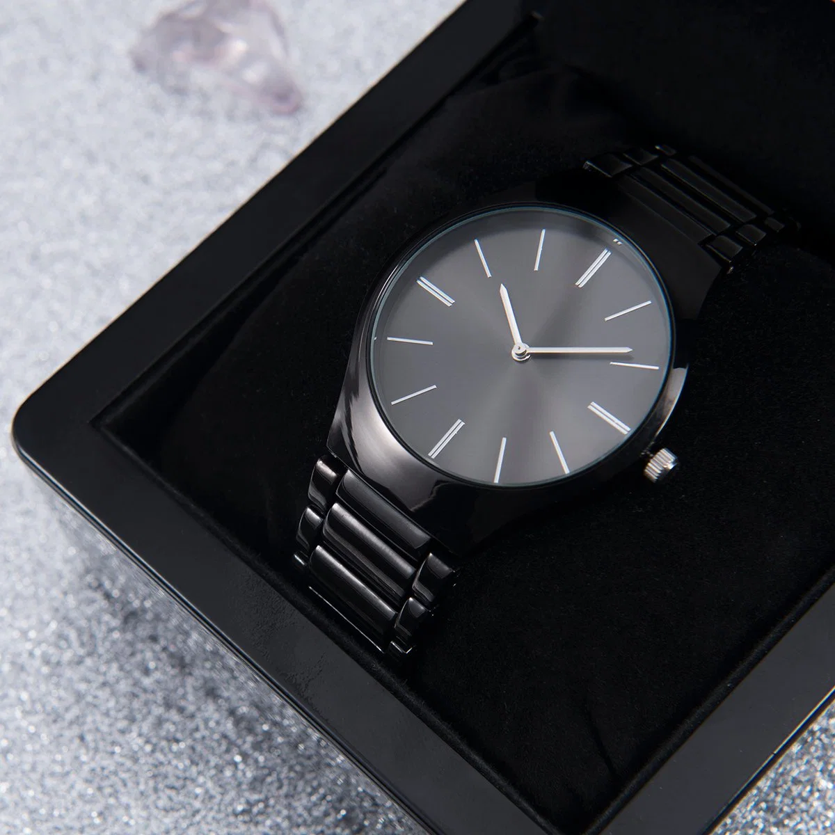 El lujo de acero inoxidable reloj hombre reloj de pulsera reloj de los hombres de alta calidad relojes de regalo de logotipo personalizado
