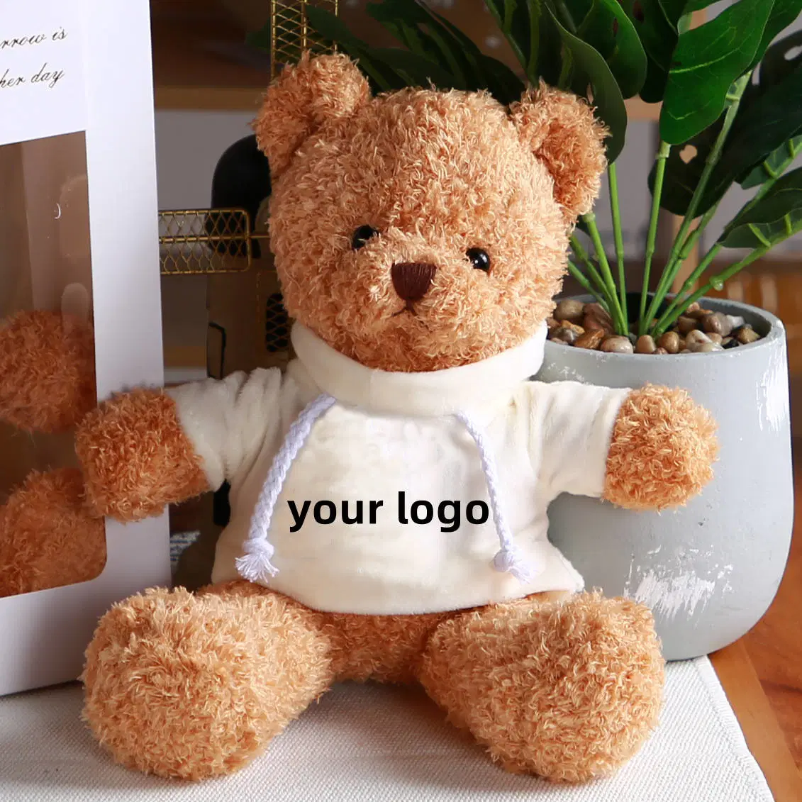 Promoções diárias de presentes promocionais Hot Cheap Price ′ adorável Stuffed Urso logotipo personalizado peluche Urso de peluche com T-shirt