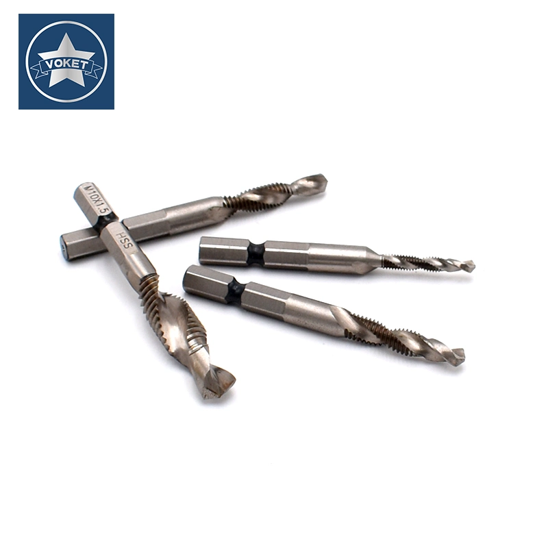 M4*0.7 HSS Hex Shank Screw Thread Metric Tap Drill Bits M3 M4 M5 M6 M8 M10 Tapping and Drilling Integrated Taps Bit