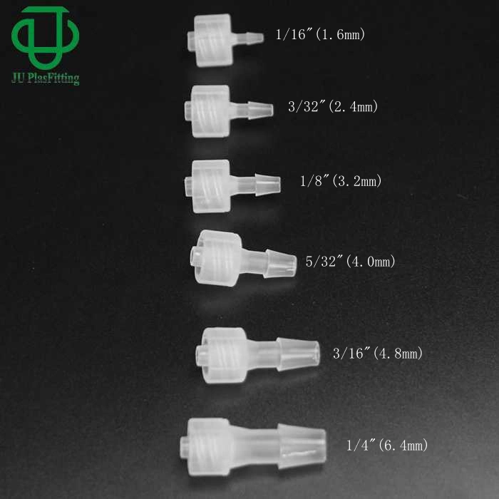 El plástico 3/32 de pulgada Manguera 2,4 mm Anillo de bloqueo integral Luer macho conector Luer Adaptador de montaje