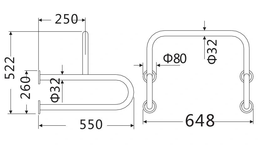 Modern Design and High quality/High cost performance  Stainless Steel Bathroom Grab Bar