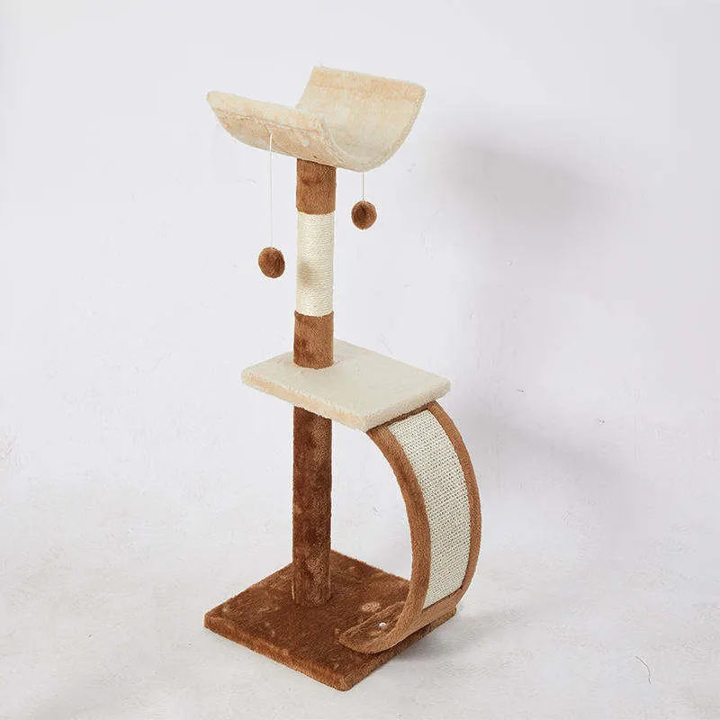 Torre de arrastre de gato Madera sólida mascota Muebles de gato Casa de lujo Árbol de gatos