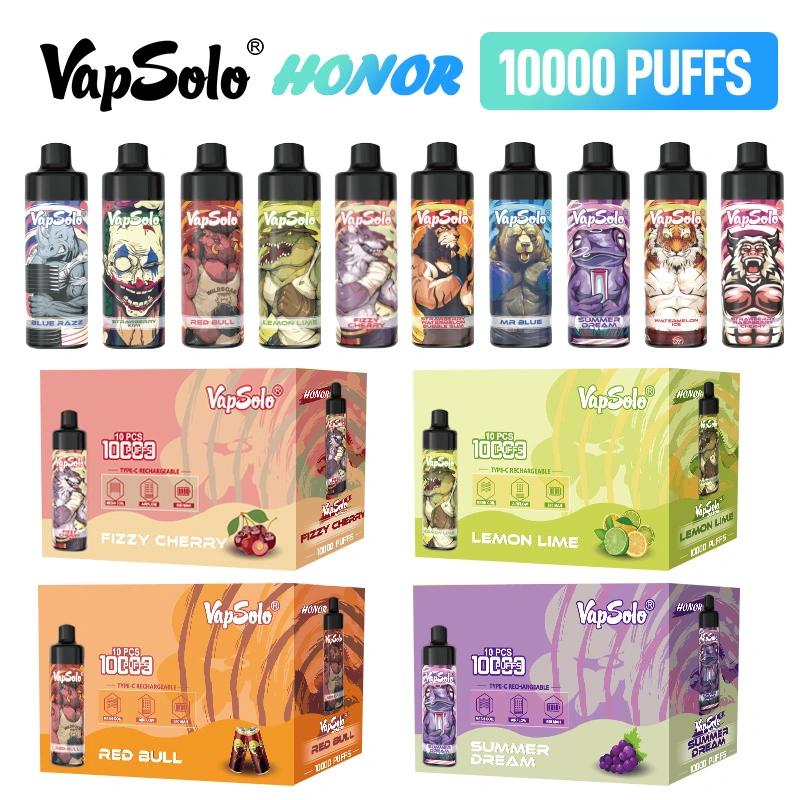 Vapsolo Honor Disposable/Chargeable Vape Pen Mesh Coil 20ml Vaporizer Elfworld Fumot My Shisha 10000 E Cigarette Europe