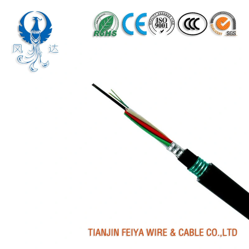 GYTS33-24b1 24 Core modo único, fio de aço blindado, cabo de fibra ótica direta com burried