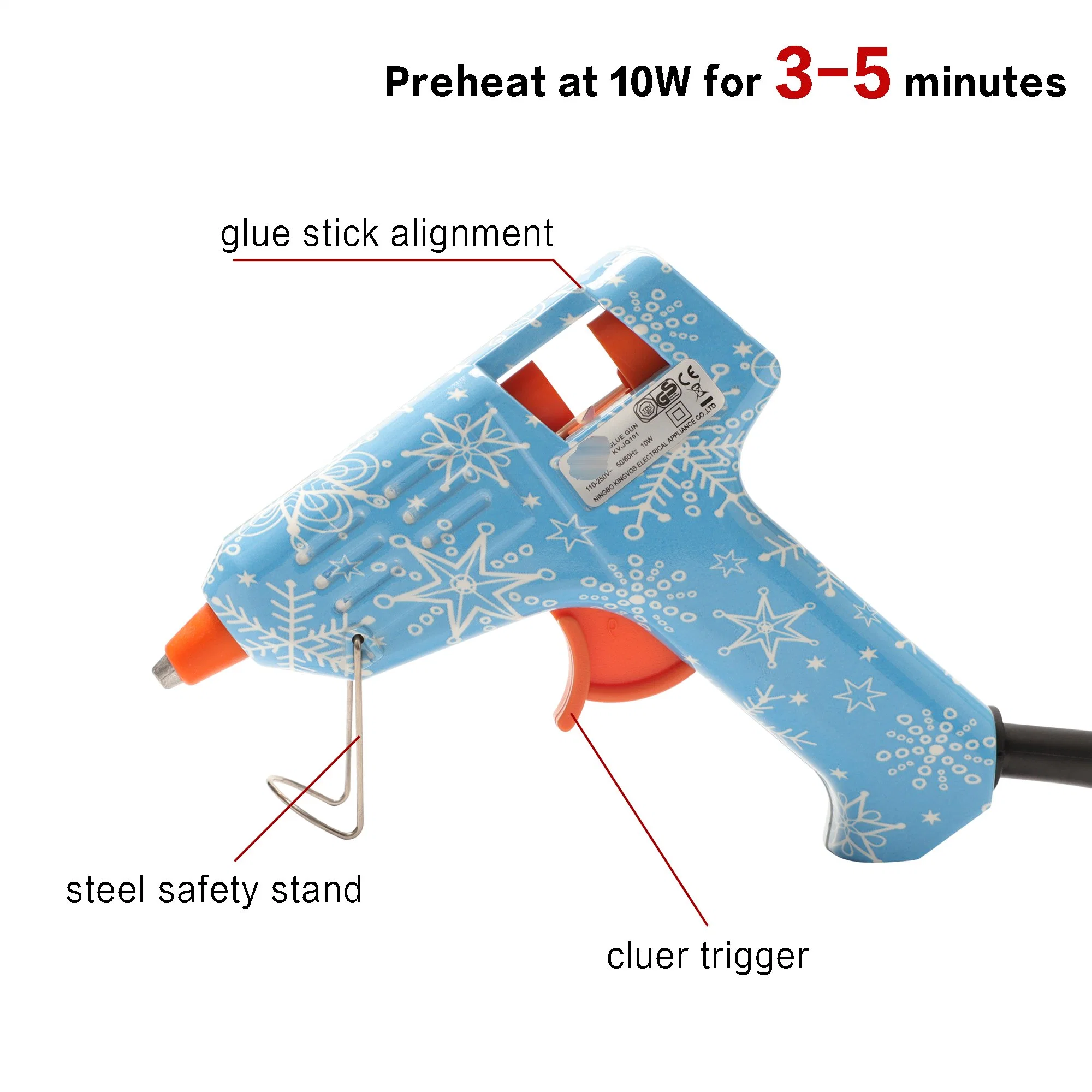 21501 10W Hot Glue Gun with Two Glue Sticks Is Suitable for DIY