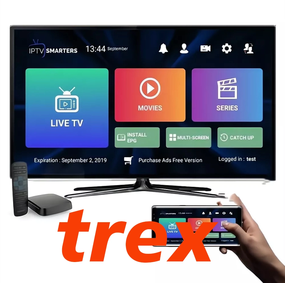 Assinatura de TREX IPTV 1 3 6 Painel de revenda de 12 meses Código de subscrição para todos os Canais da Europa da América do Norte, França, Holanda Android TV Box Smart TV Box