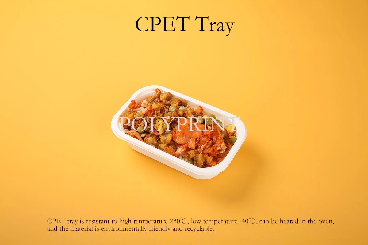 Factory Supply Recyclable Plastic Food Tray 3 Compartments Cpet Plastic Food Tray Airline Tableware