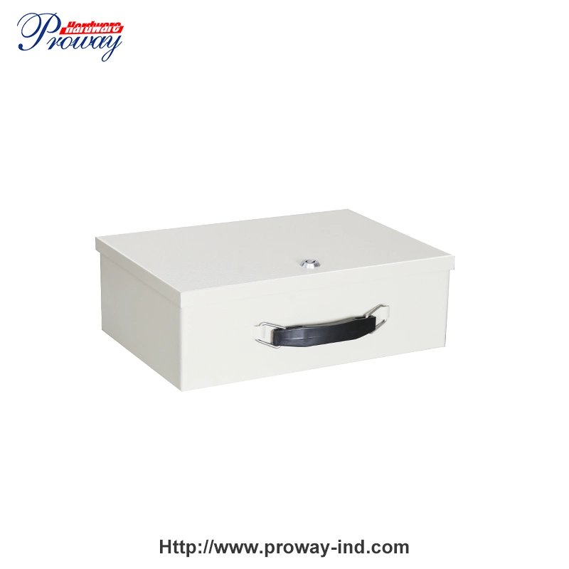 White Small Fire Resistance Security Chest Document Safe Storage Box Valuables Box Fireproof Safe Box with Lock