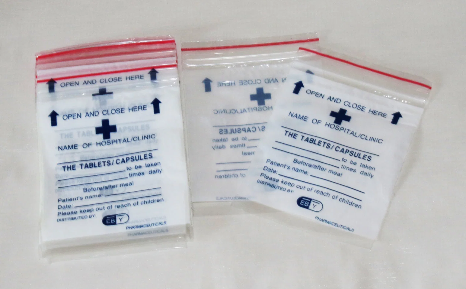 Usine de grade médical direct PEBD Pochette Ziplock médical comprimé pilule de distribution de sac pour l'hôpital de l'enveloppe de la pharmacie