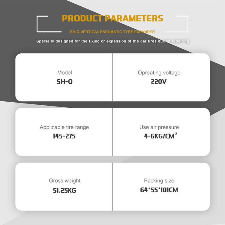 Equipped with LED Work Light Vertical Pneumatic Tyre Expander of The Car Tires During Repairing