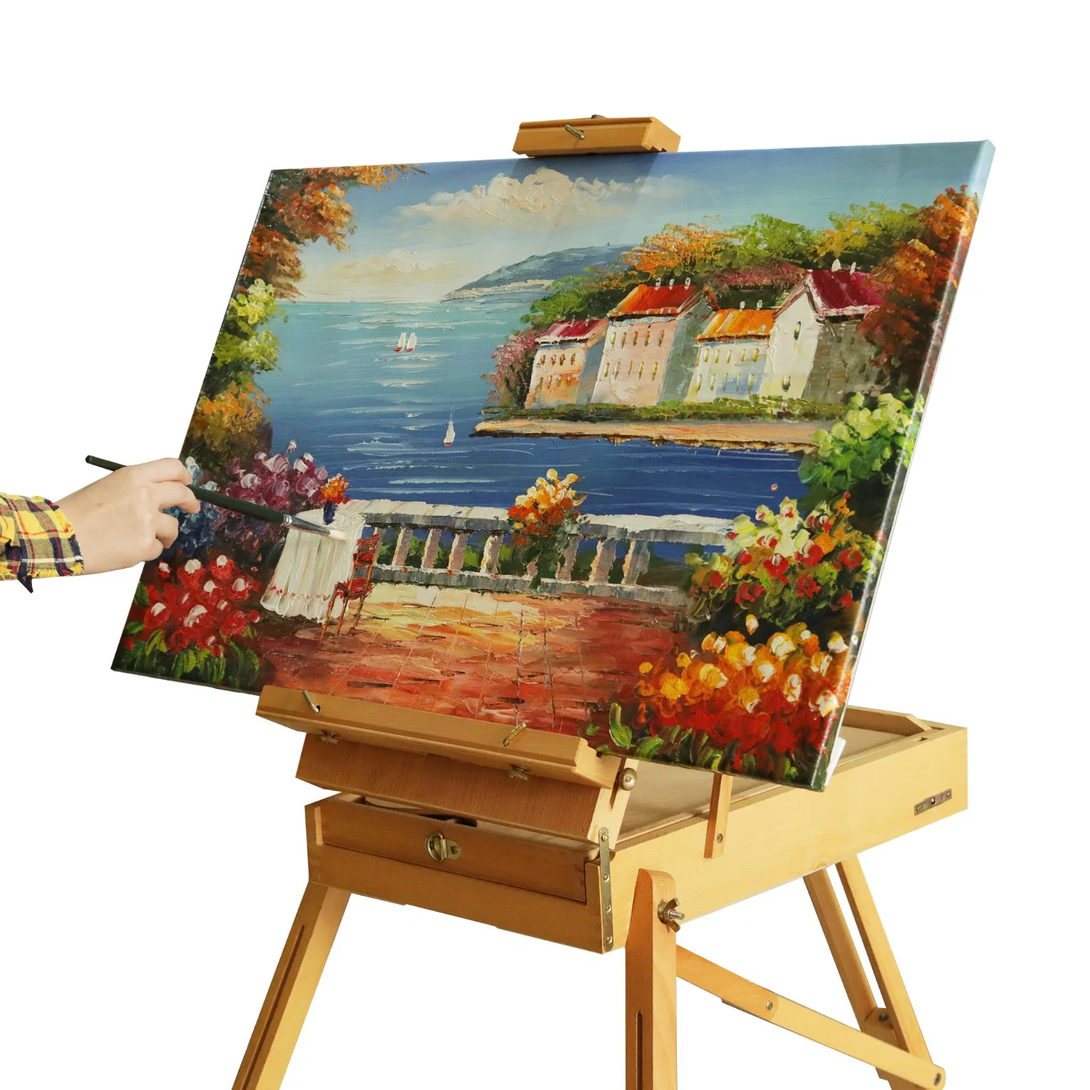 Hot Selling Products 100% Cotton Black Wooden Stretched Canvas Board Panel for Artist Painting