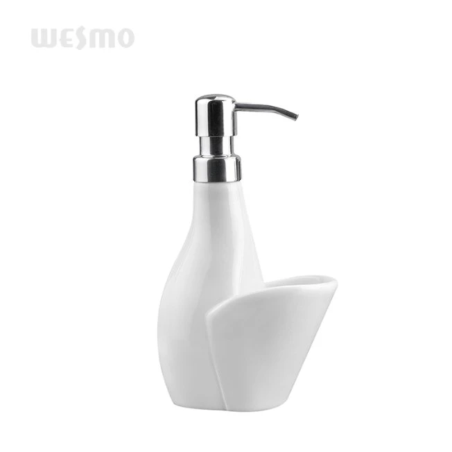 Simple and Unique Style White Porcelain Soap Dispenser