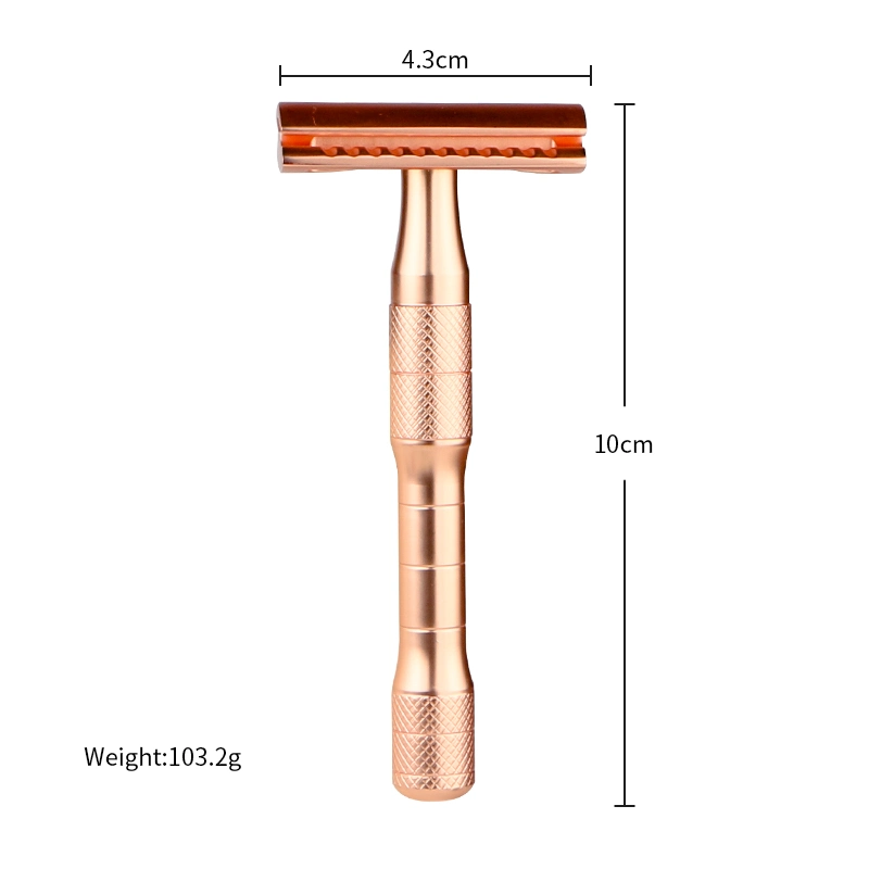 Amazon Hot Vender Rose Gold Doble filo de seguridad Razor privado Etiqueta Rosa afeitadora de seguridad de afeitado