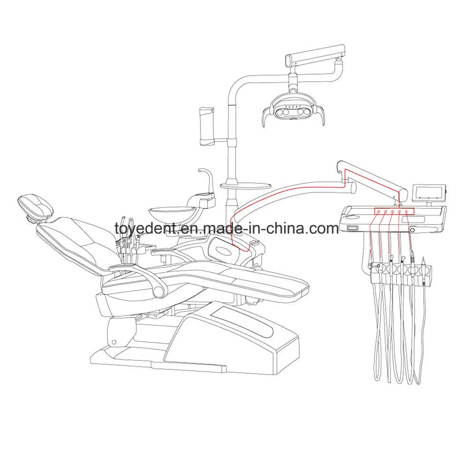 High Quanlity Medical Dental Treatment Chair Unit Dental Equipment with Pipelines Disinfection