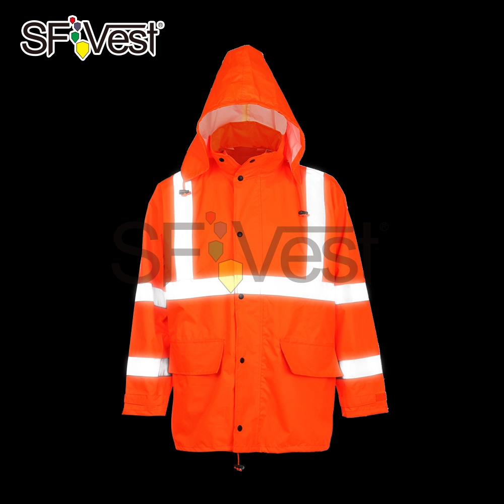 2022 China Mayorista/Proveedor de Seguridad reflectante Hi Vis impermeable impermeable chaqueta con revestimiento de PU