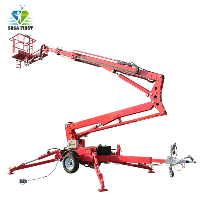 High End Mini Potable 18m Towable Spider Hydraulic Trailer Aerial Platform Wit Ce