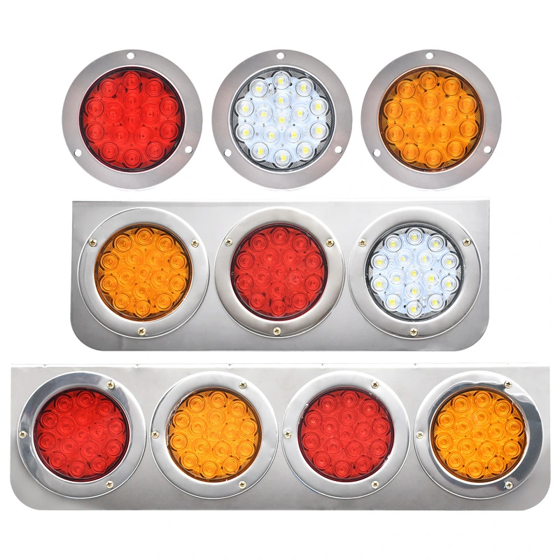 4" Round 24V Truck Tail Light 12V Original Factory LED Stop Turn Tail Lamp Tractor Truck Tail Lighting