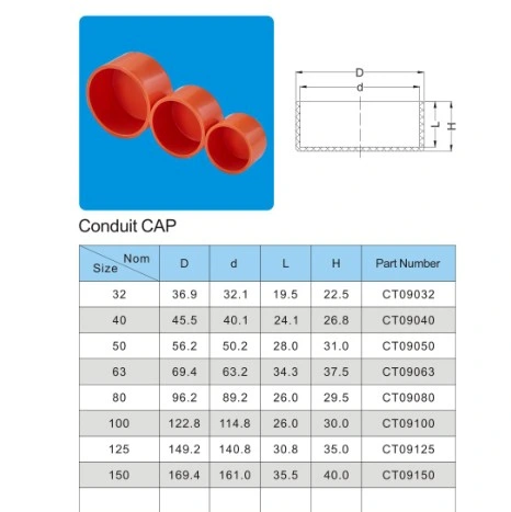 AS/NZS 2053 PVC 20mm 25mm Conduit Fitting PVC Conduit Cap