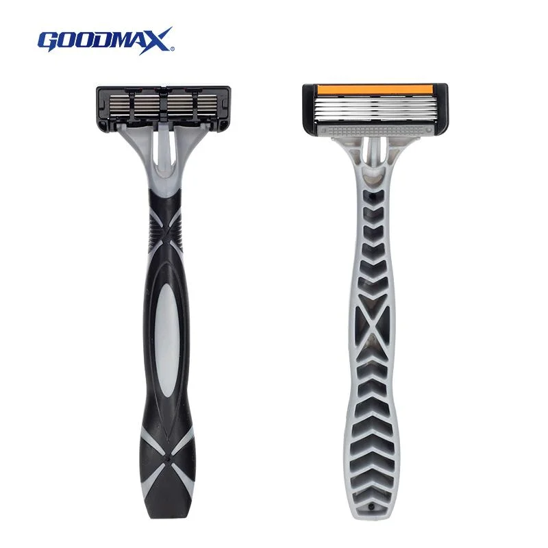 Five Blade Disposable Razor with Plastic and Rubber Handle