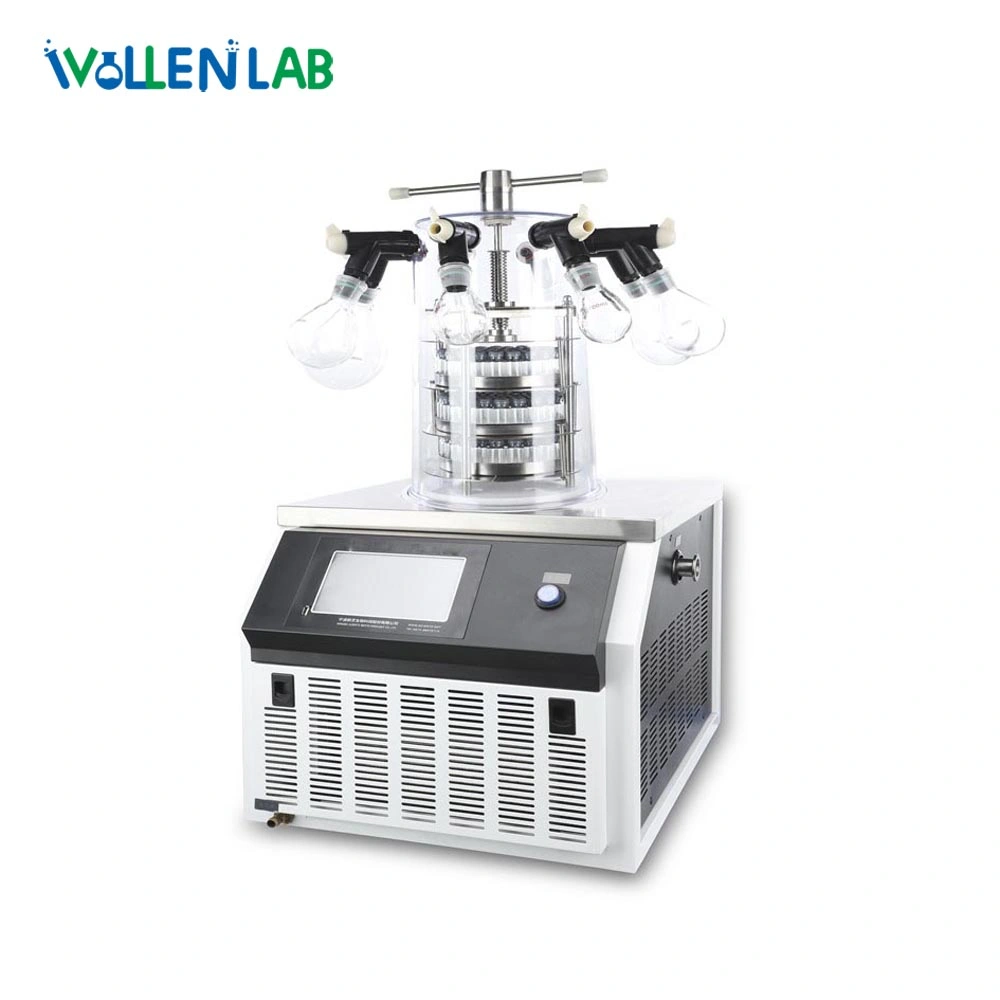 Tabletop Mini Laboratory Use Multi Manifolds Vacuum Encapsulation Drying Machine Lyophilizer Equipment