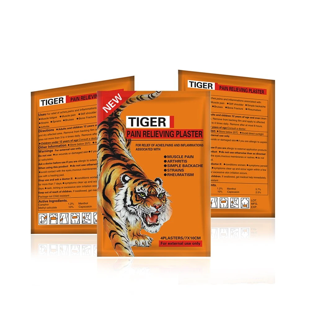 Pain Reliever Tiger Medicated Plaster Sticking Topical Pain Relief Adhesive Black Patch