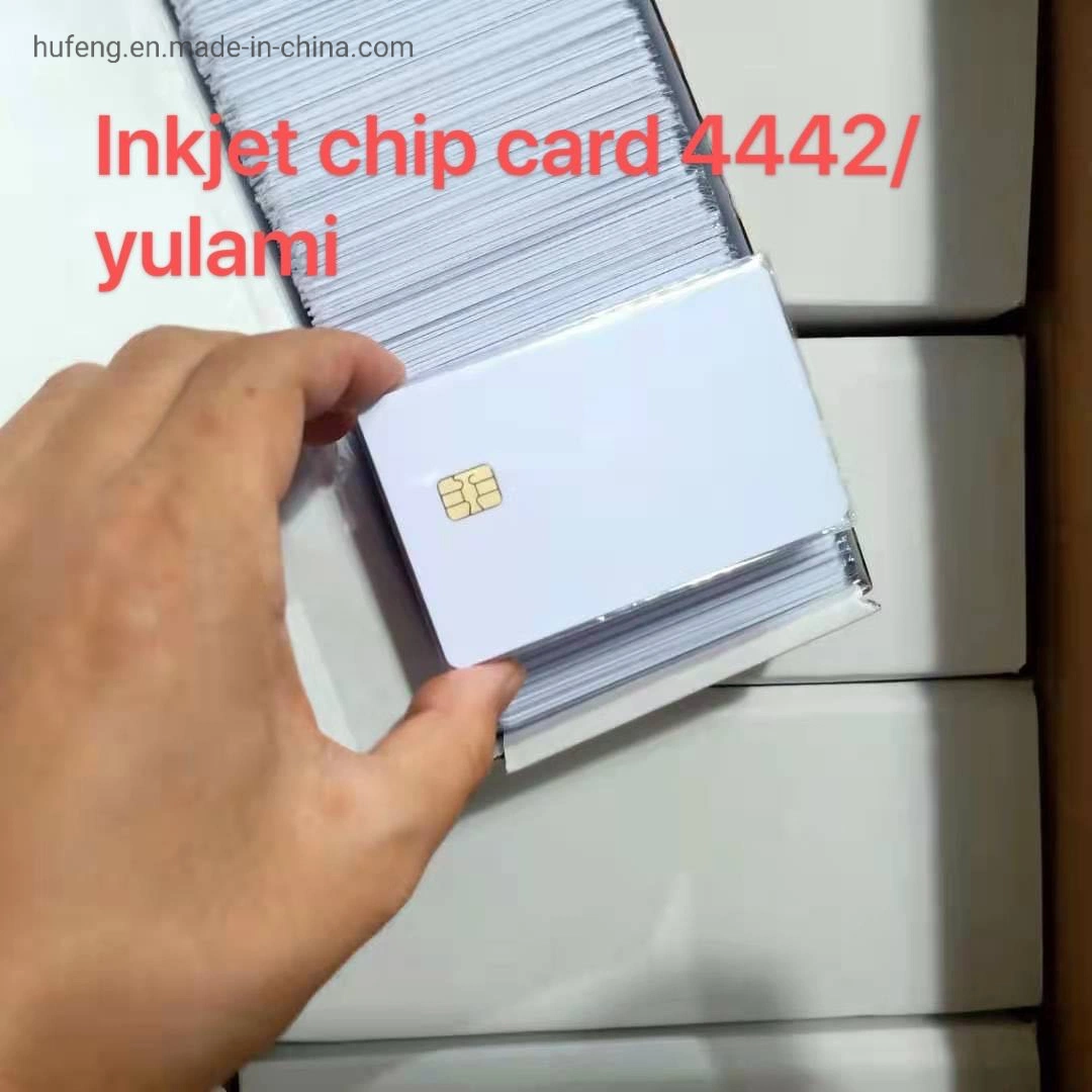 شاشة SLE 4442 بيضاء فارغة من جانبين بيضاء اللون فارغة من نوع White Inkjet البطاقة الذكية لبطاقة تعريف PVC من 4428